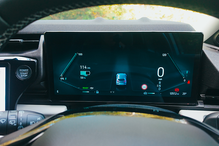 Infotainment system of a Ford Puma Gen-E showing sat nav capability